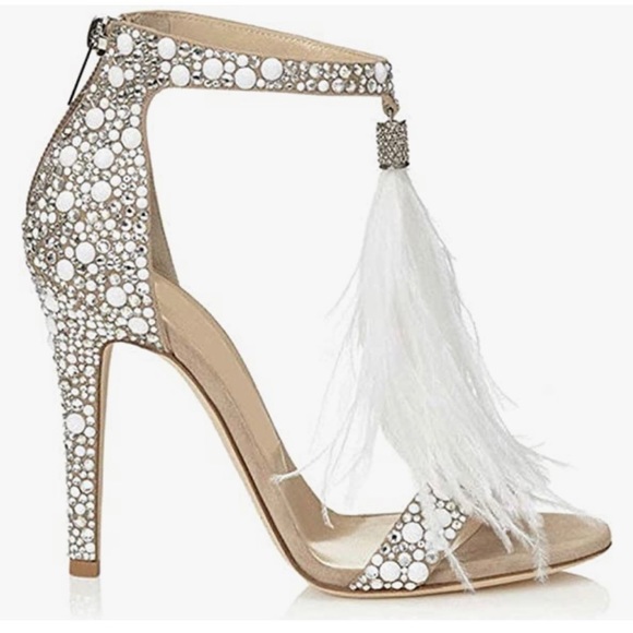 Jimmy Choo replicas - Azmodo Stilettos w/ Feathers & Rhinestones - gorgeous! - Picture 3 of 4